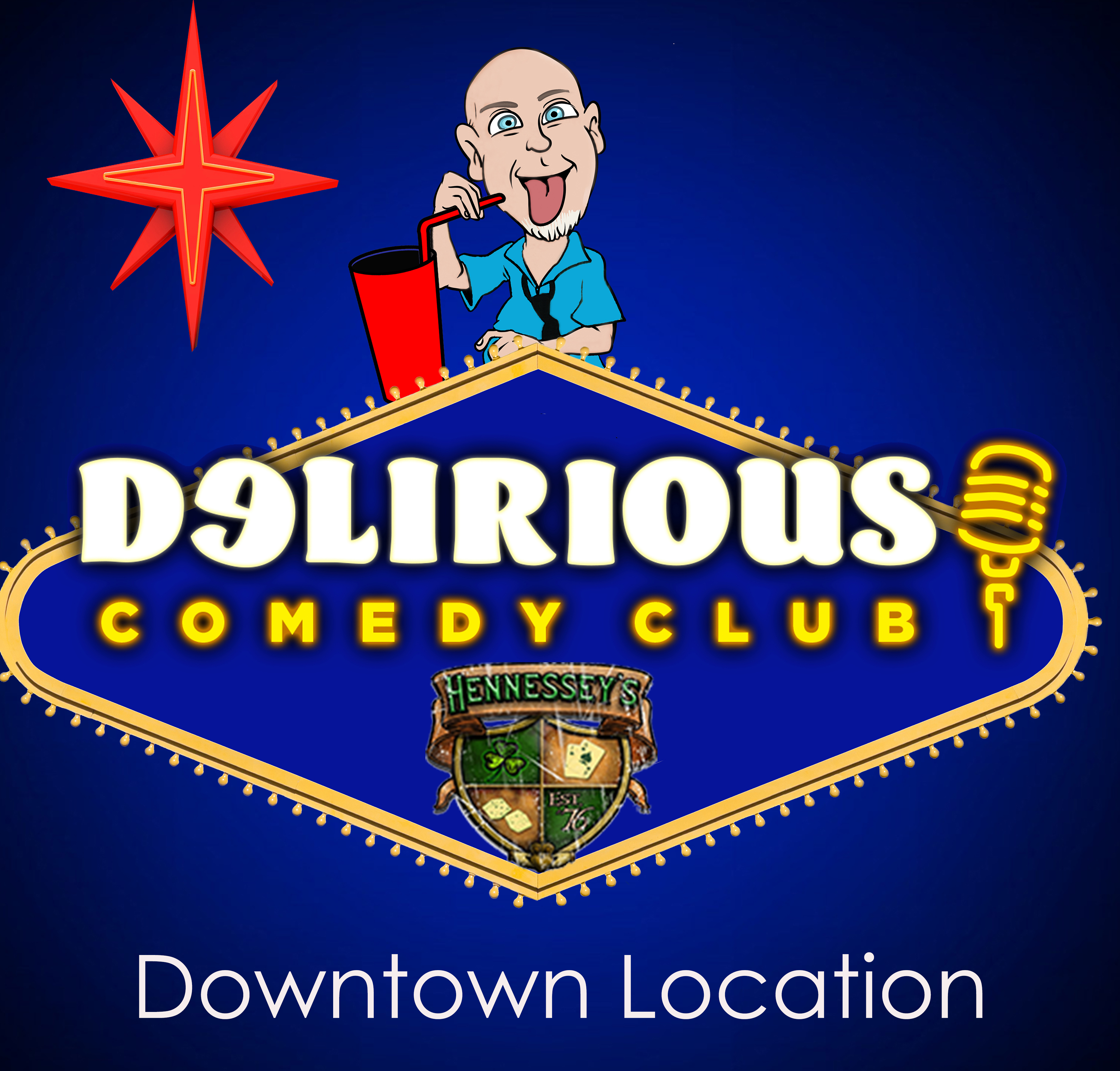 Delirious Comedy Club At Hennessy's Tavern Logo