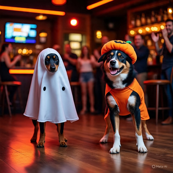 Deaf Puppy Halloween  Headshot