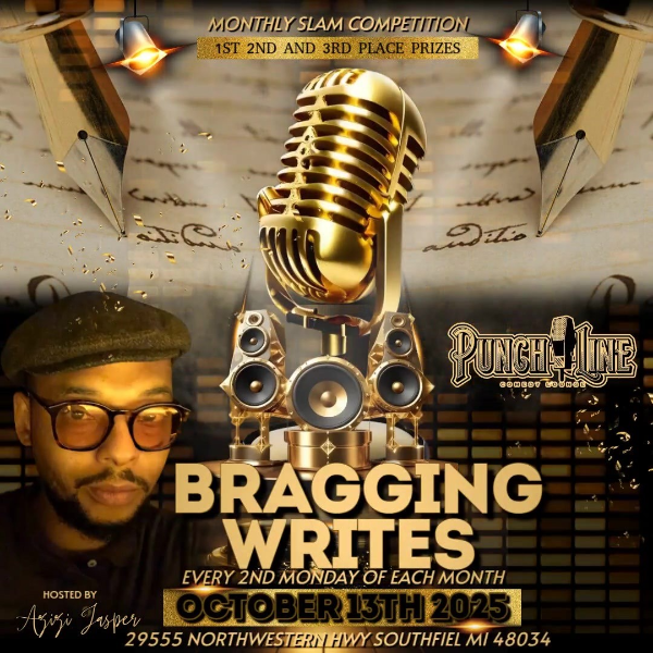 BRAGGING WRITES SLAM COMPETITION HOSTED BY AZIZI JASPER Headliner Image