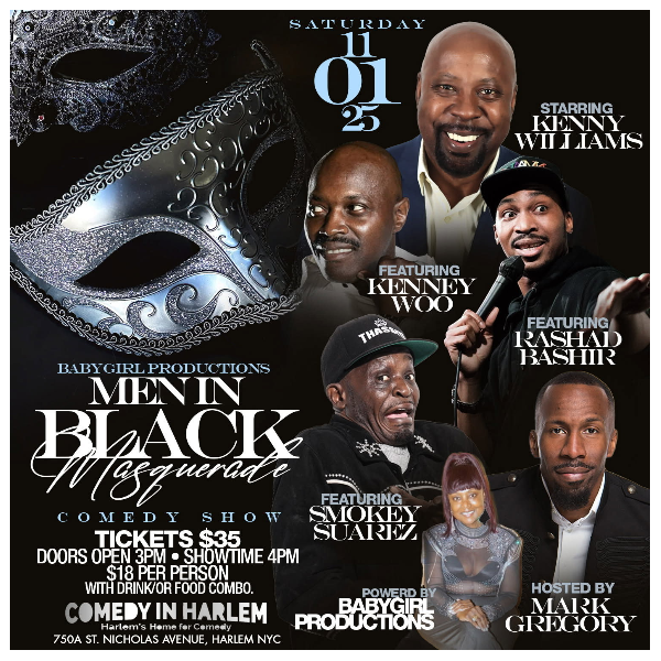Men In Black Masquerade Comedy Show Headshot