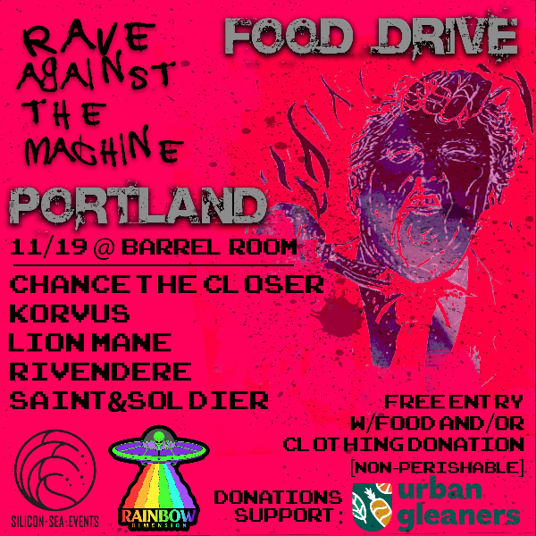 Food Drive - Rave Against The Machine Headshot