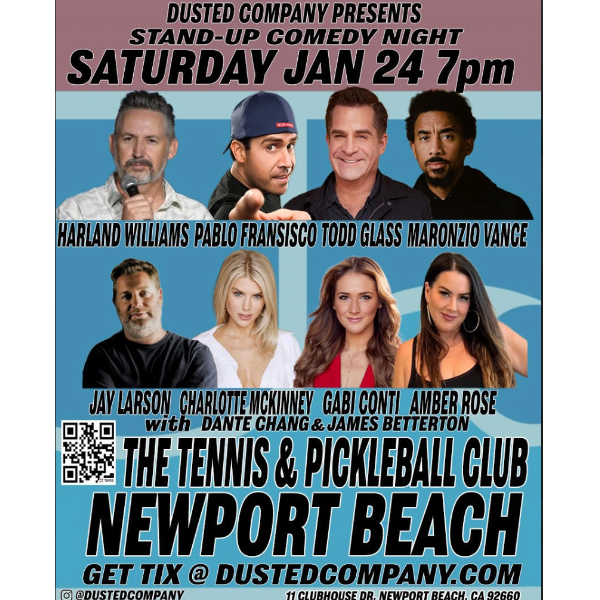 Harland Williams Pablo Francisco Todd Glass at TTC Newport Sat Jan 24th Headshot