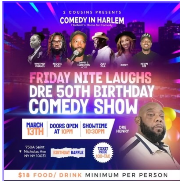 Friday Nite Laughs – Dre’s 50th Birthday Comedy Show Headshot