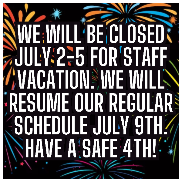 Closed July 2-5!!! Headshot