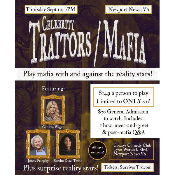 Celebrity Traitors / Mafia Show Headliner Image