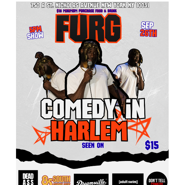 Furg Live at Comedy In Harlem Headshot