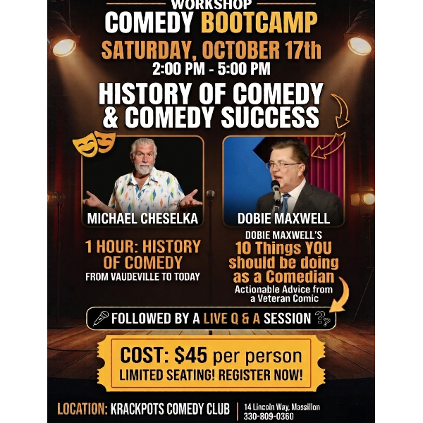 COMEDY WORKSHOP - THE HISTORY OF COMEDY & 10 THINGS YOU SHOULD BE DOING AS A COMEDIAN Headshot