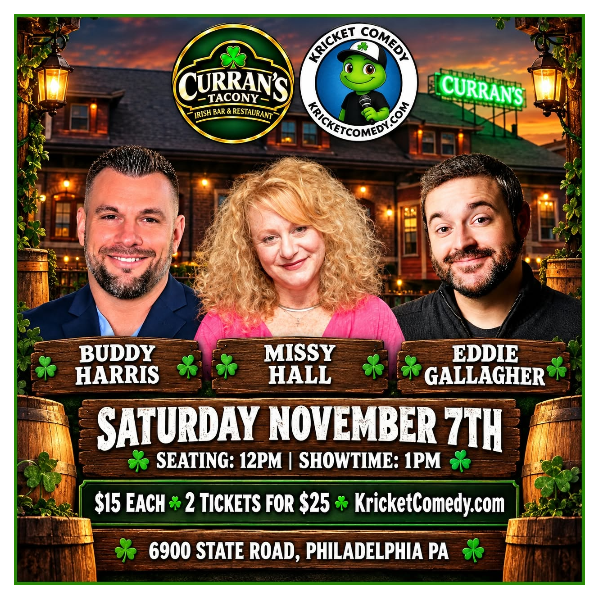 Curran's Irish Inn (Philadelphia, PA) presents Kricket Comedy Headliner Image