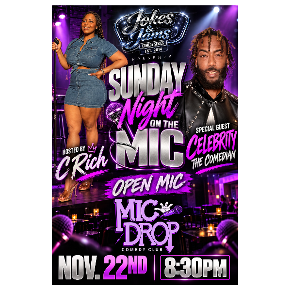 Jokes and Jams Comedy Series Presents Sunday Night on the Mic Headshot